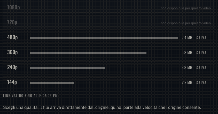 La riga di avanzamento di tnaflixdl che conta durante un download, con percentuale, megabyte ricevuti e dimensione totale